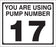 Pump Decal- Black on White, "You are using Pump Number 17"
