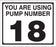 Pump Decal- Black on White, "You are using Pump Number 18"