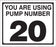 Pump Decal- Black on White, "You are using Pump Number 20"