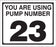 Pump Decal- Black on White, "You are using Pump Number 23"