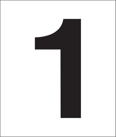 Pump Decal- Black on White, "Number 1"