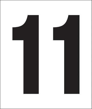 Pump Decal- Black on White, "Number 11"