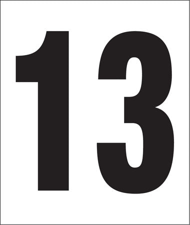 Pump Decal, Black on White, "Number 13"