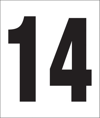 Pump Decal- Black on White, "Number 14"