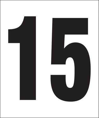 Pump Decal- Black on White, "Number 15"