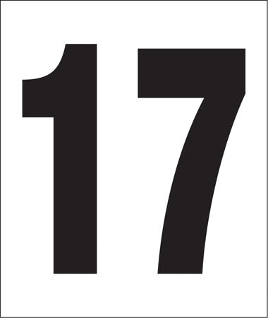 Pump Decal- Black on White, "Number 17"