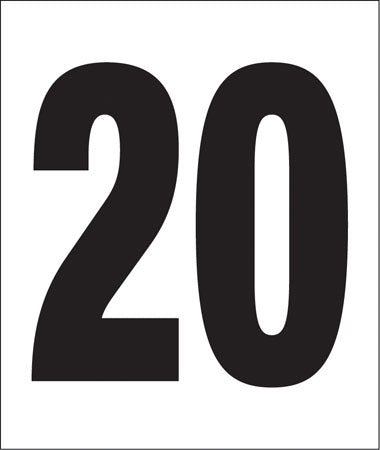 Pump Decal- Black on White, "Number 20"