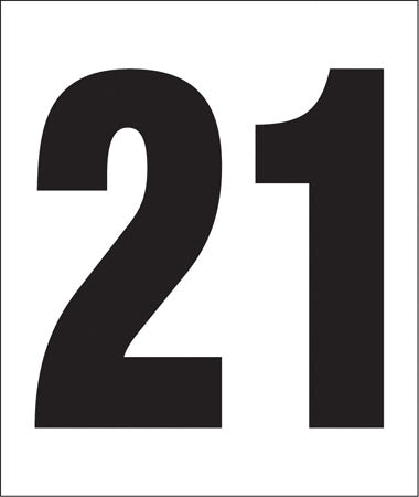 Pump Decal- Black on White, "Number 21"