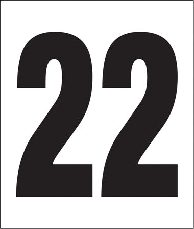 Pump Decal- Black on White, "Number 22"