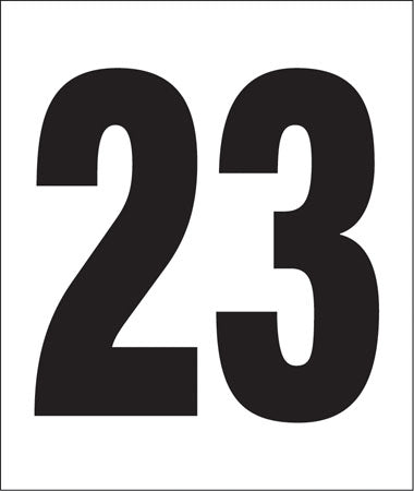 Pump Decal- Black on White, "Number 23"