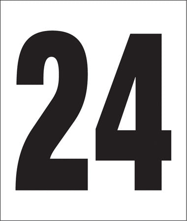 Pump Decal- Black on White, "Number 24"