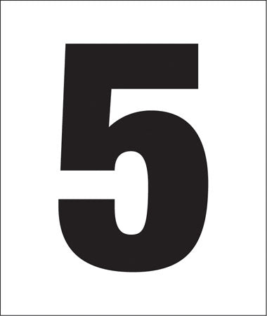 Pump Decal Black on White, "Number 5" — UnitedSign