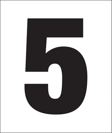 Pump Decal- Black on White, "Number 5"