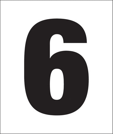 Pump Decal- Black on White, "Number 6"