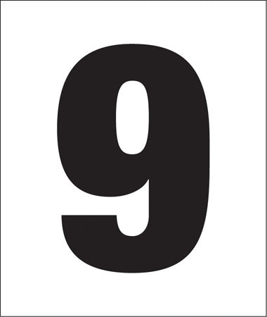 Pump Decal- Black on White, "Number 9" — UnitedSign