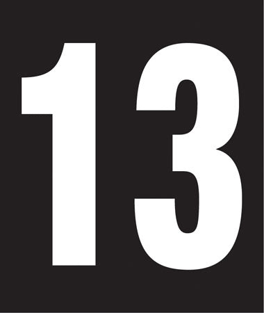 Pump Decal- White on Black, "Number 13"