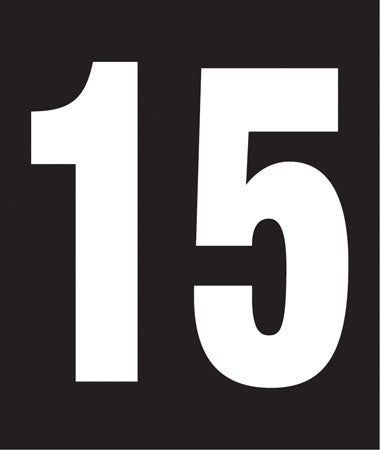 Pump Decal- White on Black, "Number 15"