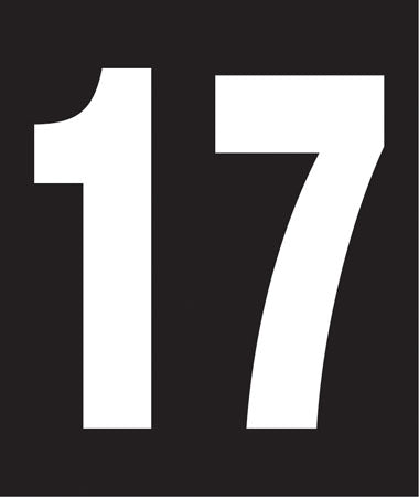 Pump Decal- White on Black, "Number 17"