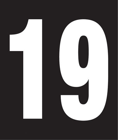 Pump Decal- White on Black, "Number 19"