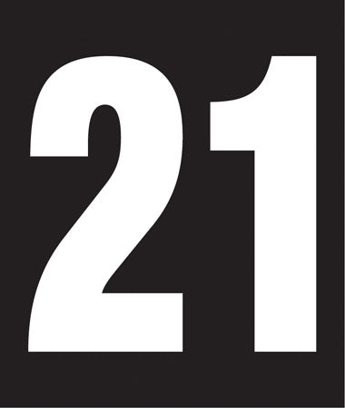Pump Decal- White on Black, "Number 21"