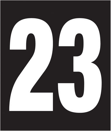 Pump Decal- White on Black, "Number 23"