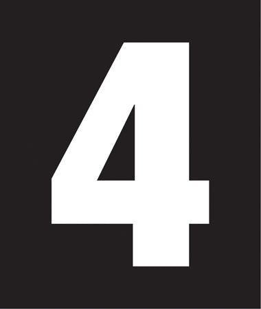 Pump Decal- White on Black, "Number 4"