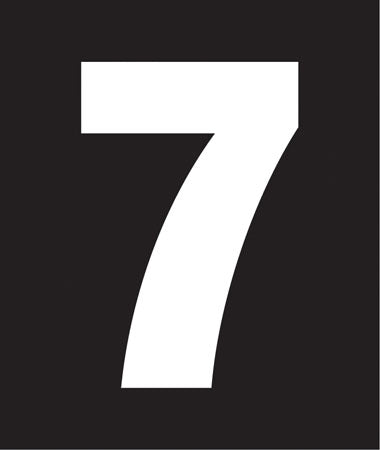Pump Decal- White on Black, "Number 7"
