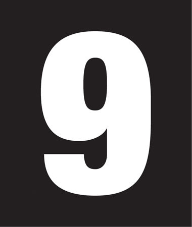 Pump Decal- White on Black, "Number 9" — UnitedSign