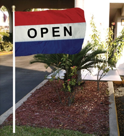 "Open" Flag- 5'w x 3'h Red, White & Blue