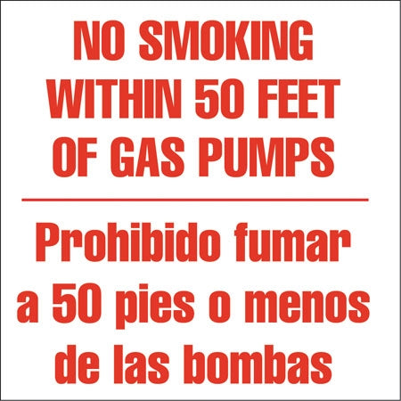 No Smoking within 50 feet- Bi-Lingual Decal