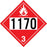 10.75" Square Truck Placard- "1170" Ethanol Class 3