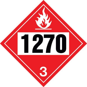 10.75" Square Truck Placard- "1270" Petroleum Oil Class 3