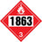 10.75" Square Truck Placard- "1863" Aviation Fuel Class 3