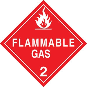 10.75" Square Truck Placard- "Flammable Gas" Class 2