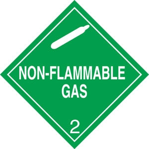 10.75" Square Truck Placard- "Non-Flammable Gas" Class 2