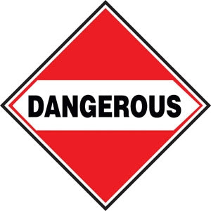 10.75" Square Truck Placard- "Dangerous"