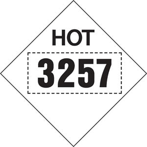 10.75" Square Truck Placard "HOT 3257"