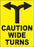 Caution Wide Turns- 13.75"w x 9.5"h Truck Decal