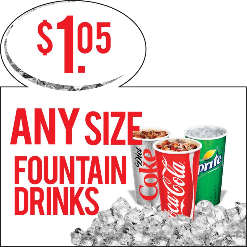 Fountain Drinks!- Price Burst Insert