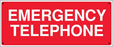 Emergency Telephone- Aluminum Sign, 24"w x 12"h