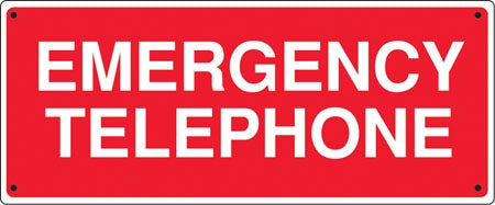 Emergency Telephone- Aluminum Sign, 24"w x 12"h