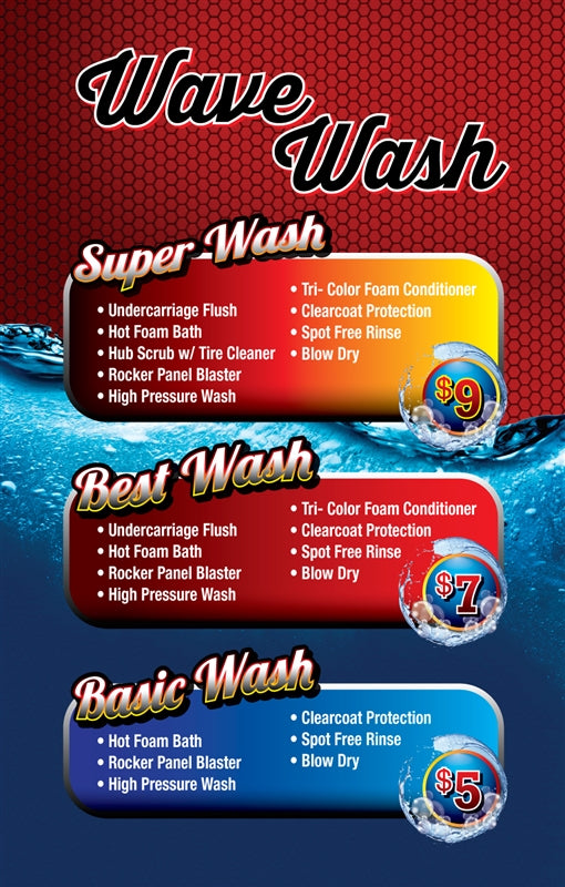 Wave Wash Windmaster Menu Insert
