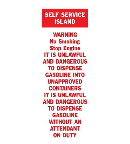 Self Service Island- 12"w x 36"h Aluminum Sign