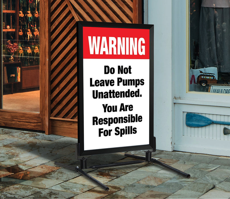 Warning Do Not Leave Pumps- 28"w x 44"h 4mm Coroplast Insert