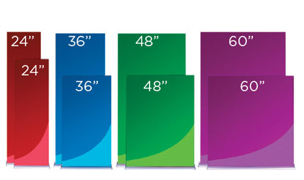 Silverstep Retractable Banner Stand size chart